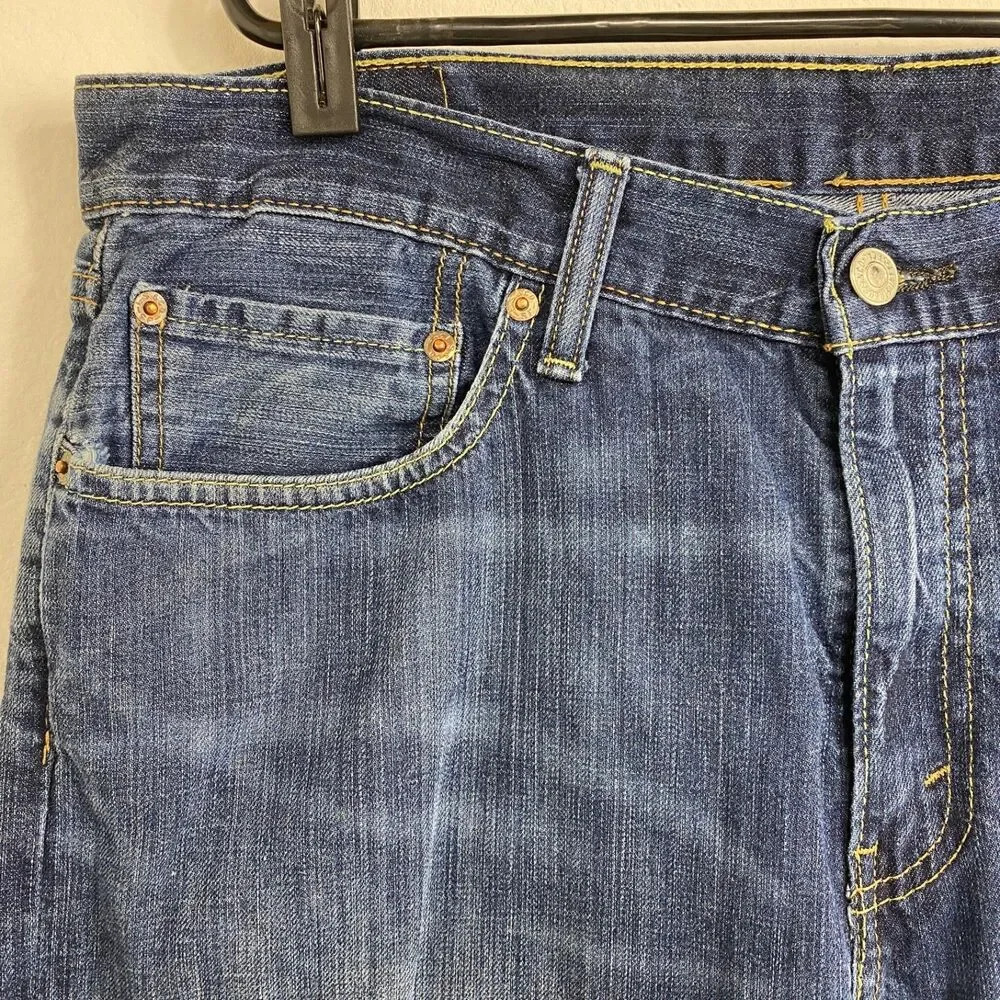 Levi 514 Vintage Y2K Blue Jeans 36x30 Straight Leg Mid Rise Cotton Mexico